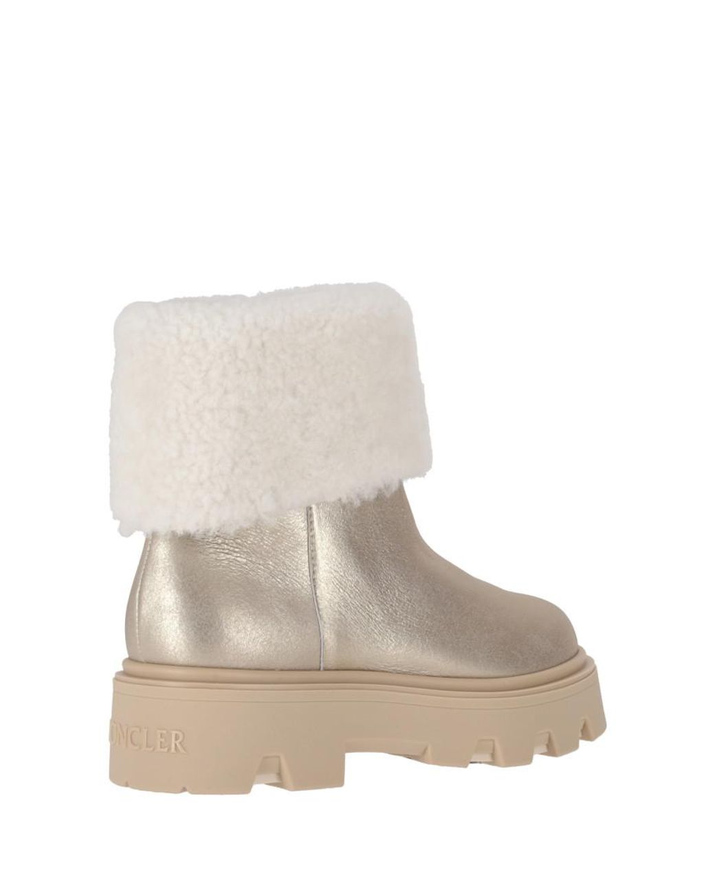Moncler Natural Solid Round Toe Boots