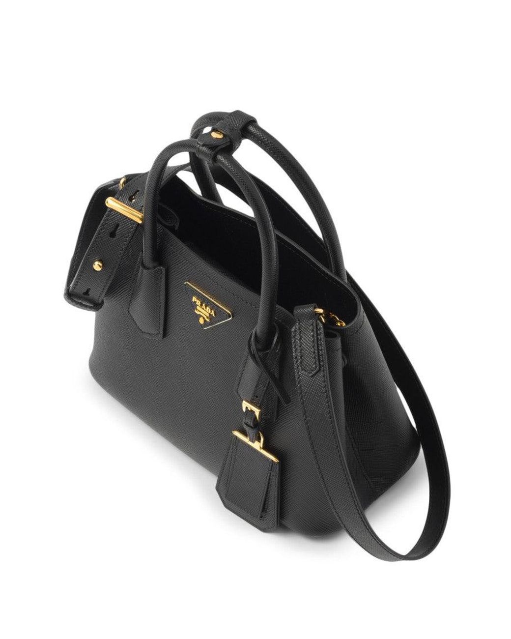 Prada Black Double Saffiano Leather Satchel