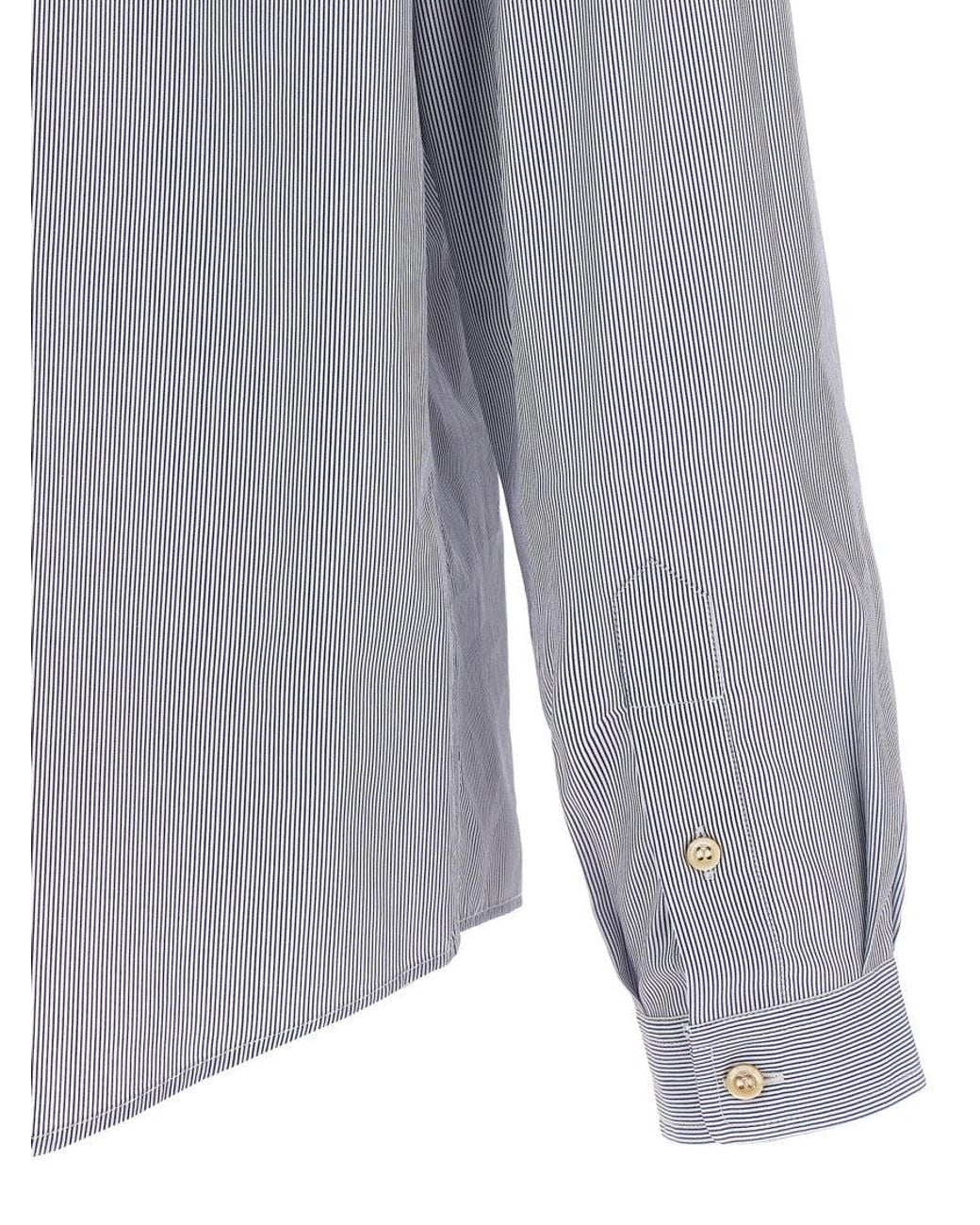 Valentino Gray Light Striped Shirt for men