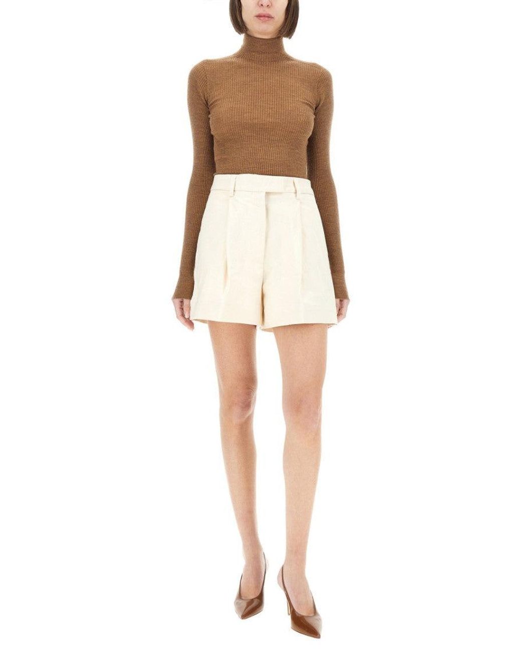 THE LATEST White Solid Shorts