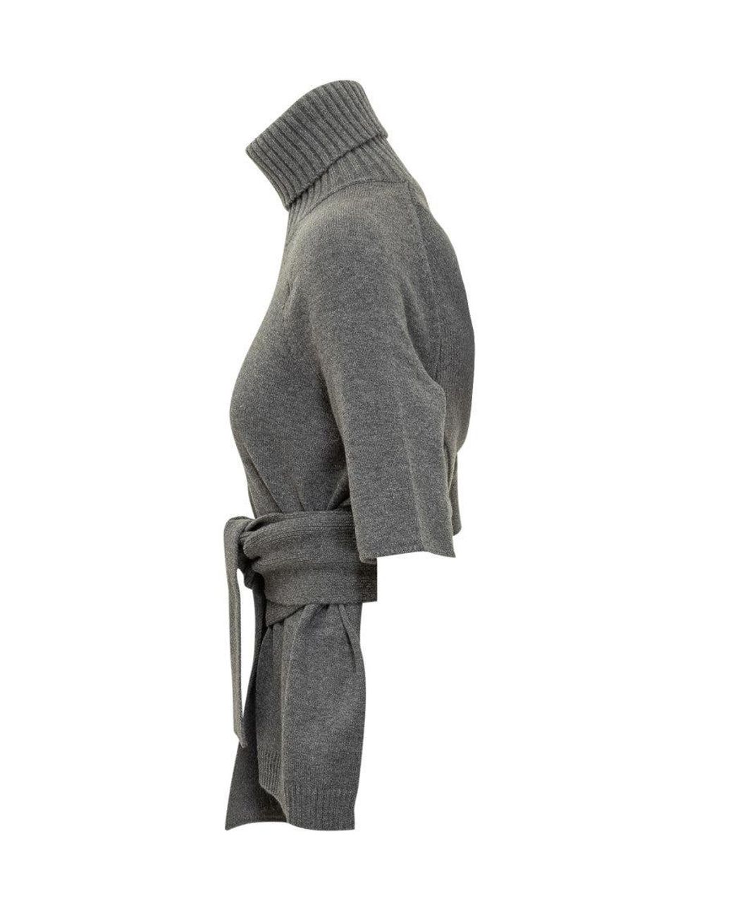 Lanvin Gray Solid Turtle Neck Top