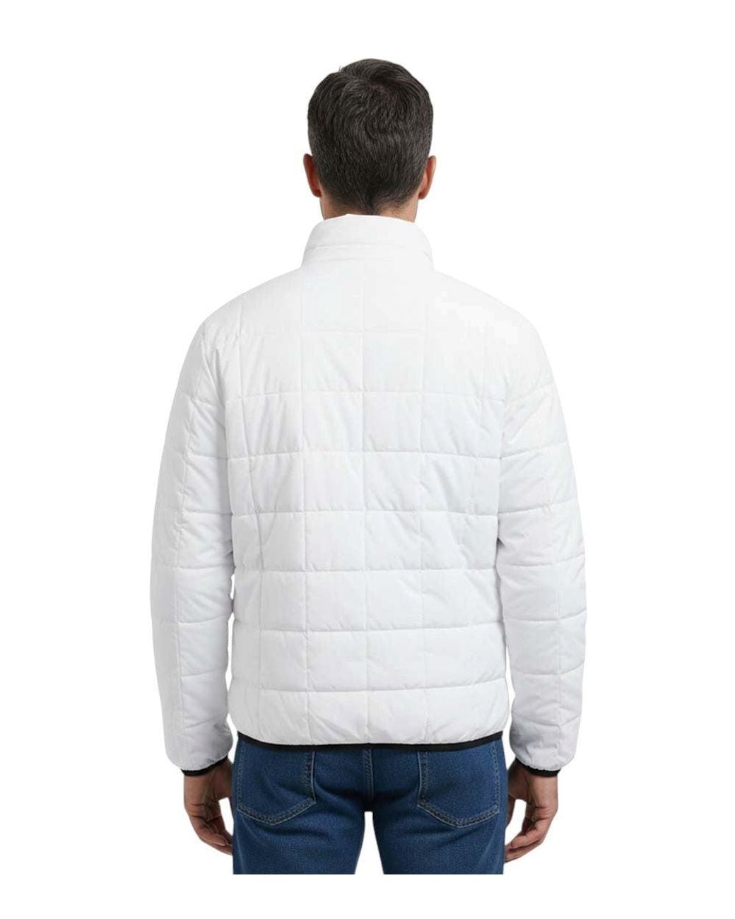 EA7 Blue Quilted Logo Jacket for men