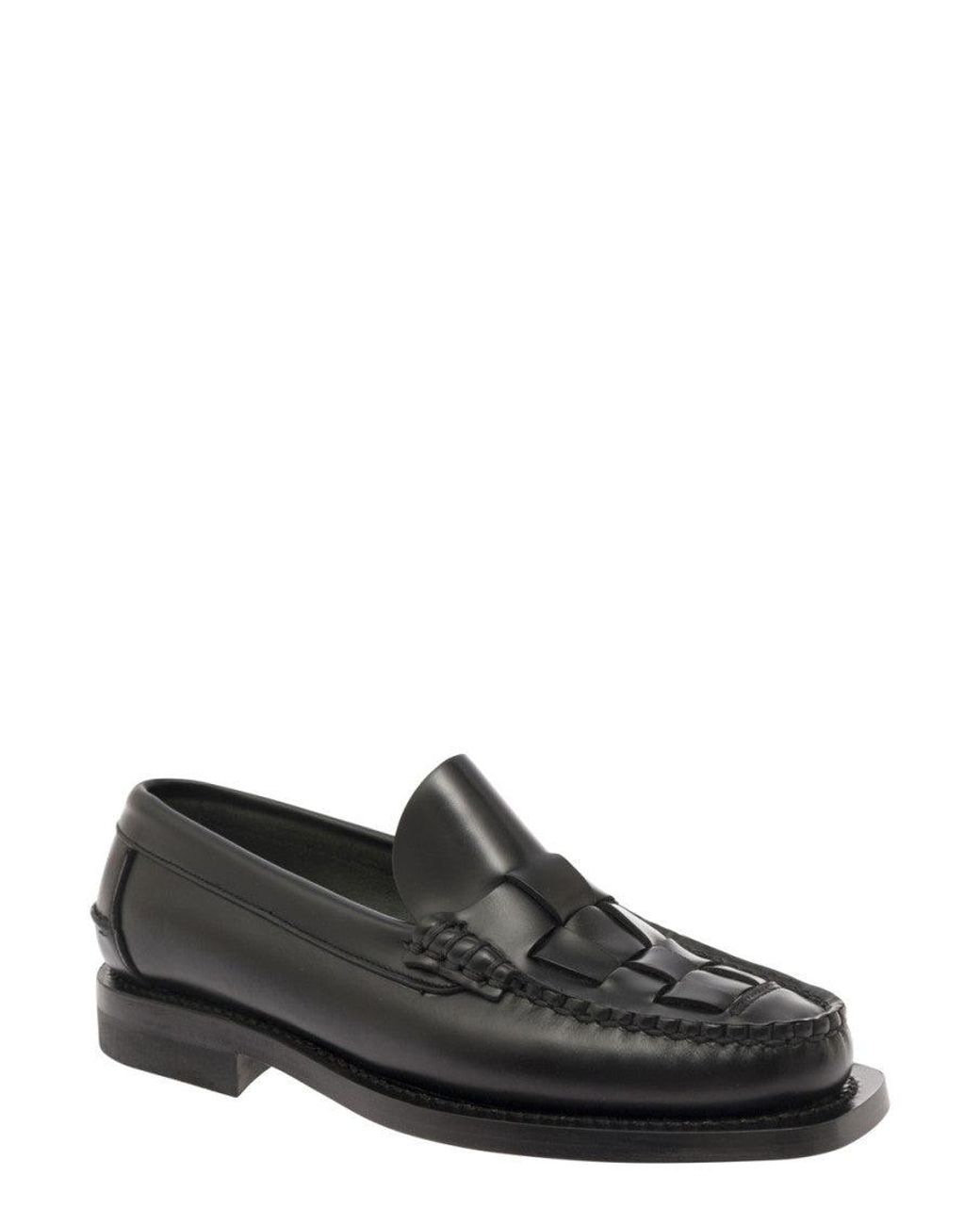 Hereu Black Leather Loafers