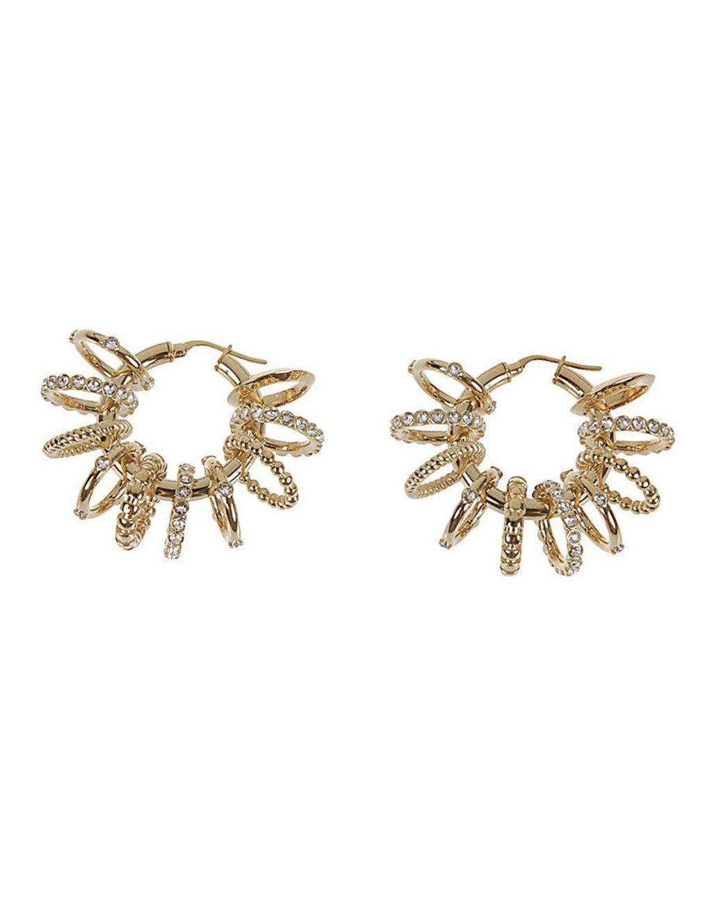 AMINA MUADDI Metallic Multi Ring Big Earrings