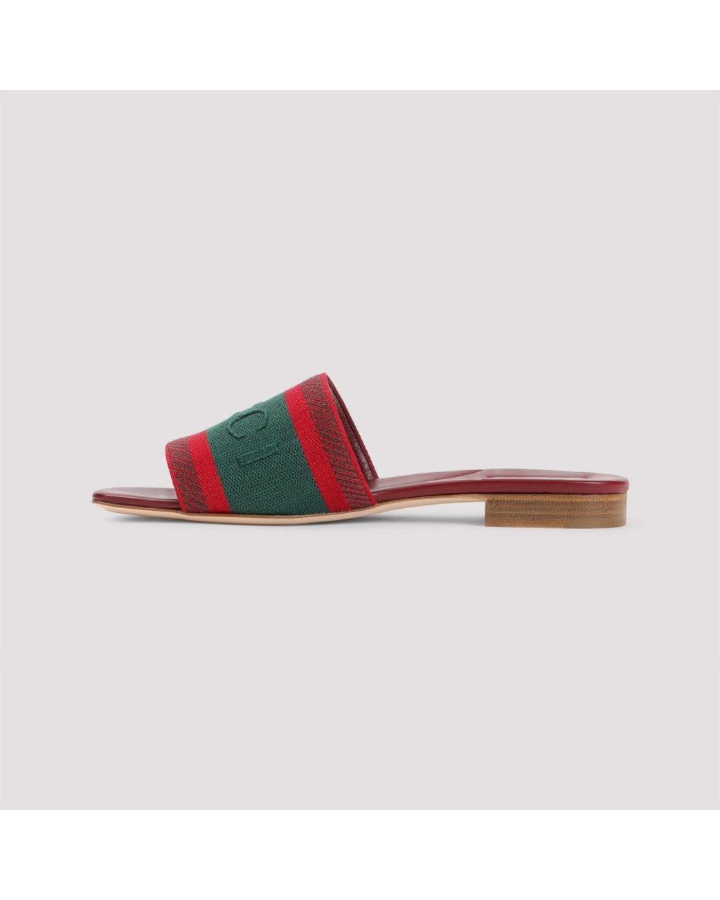 Gucci Red Slip On Sandals