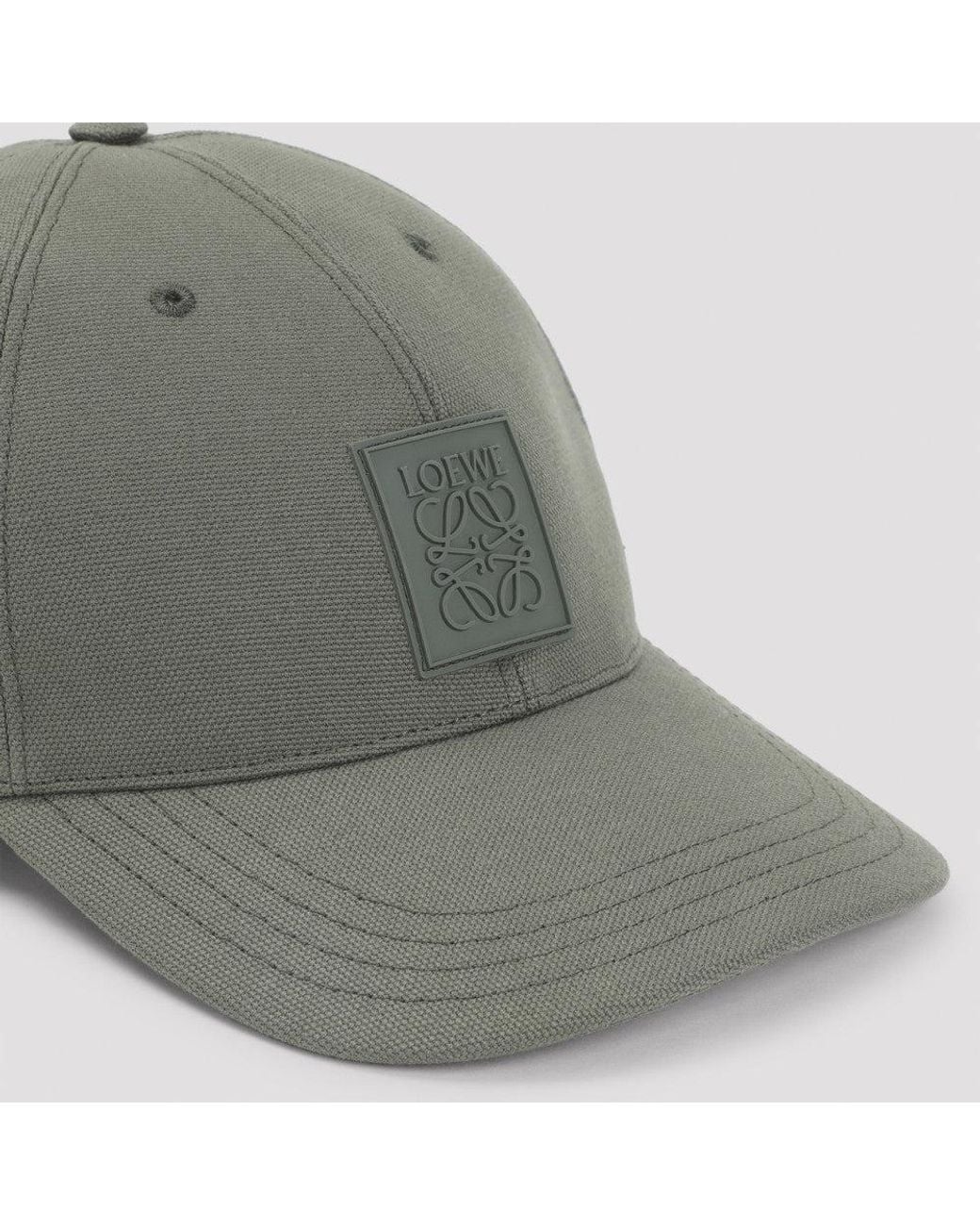 Loewe Gray Textured Baseball Hat for men