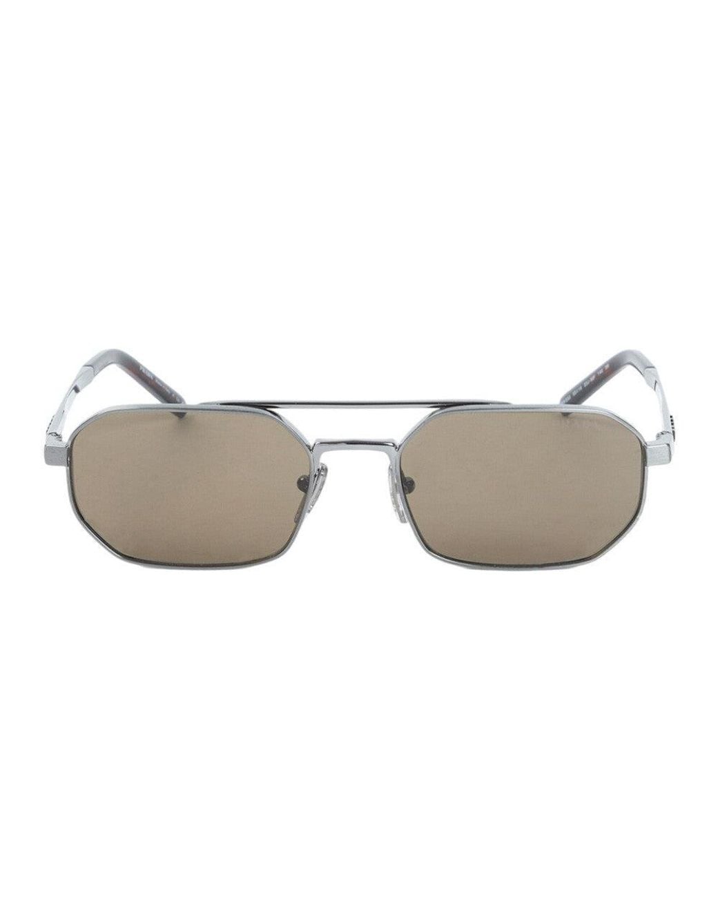 Prada Gray Geometric Sunglasses for men