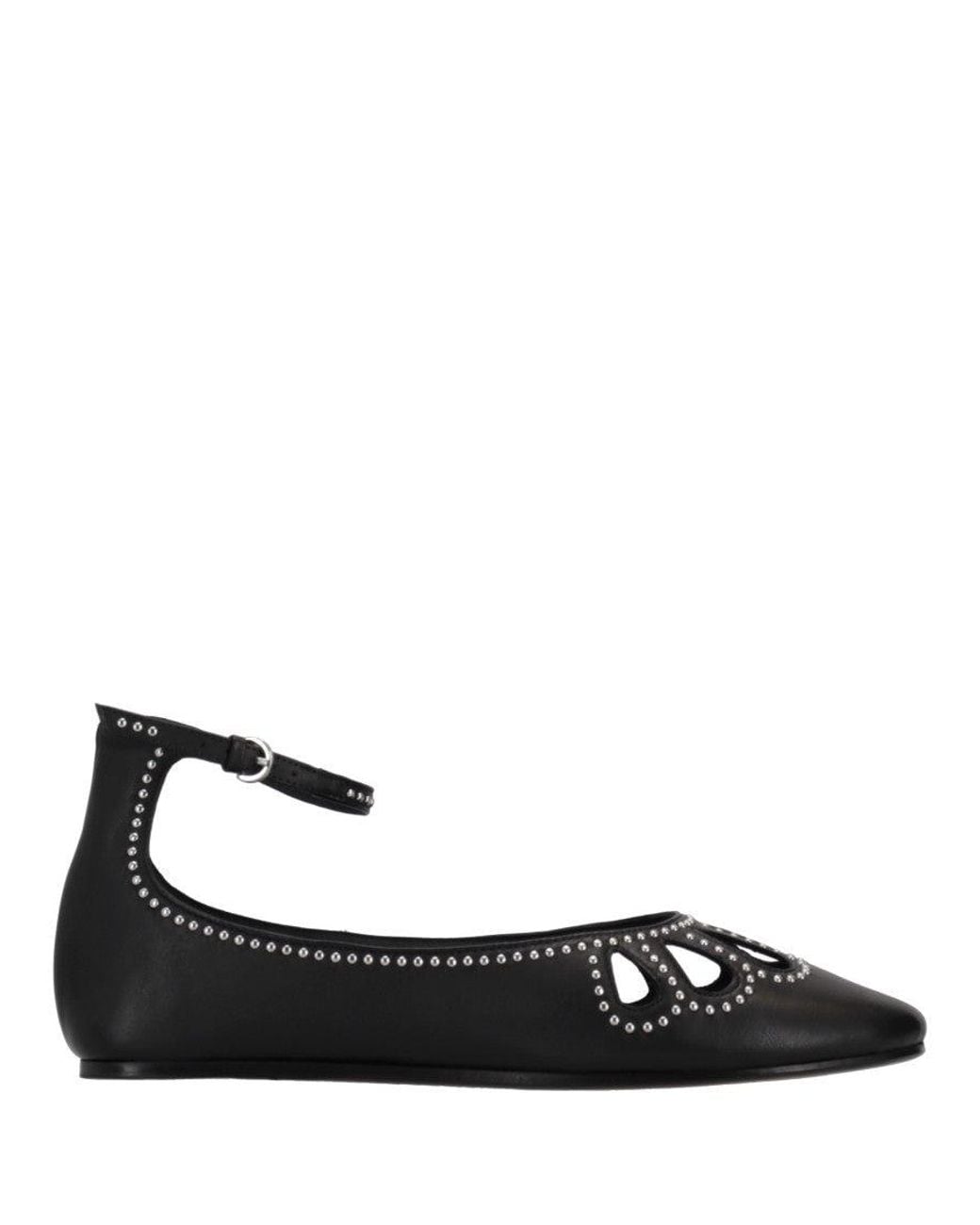 Isabel Marant Black Ankle Strap Ballet Flats