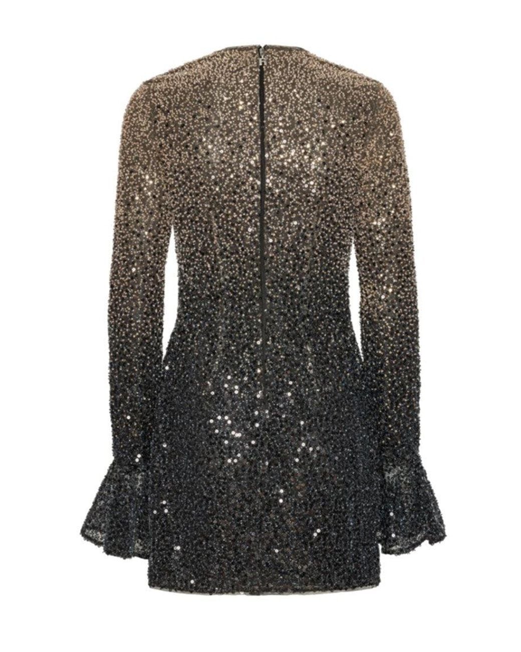 ROTATE BIRGER CHRISTENSEN Black Mini Dress With Sequins Lining: Polyester