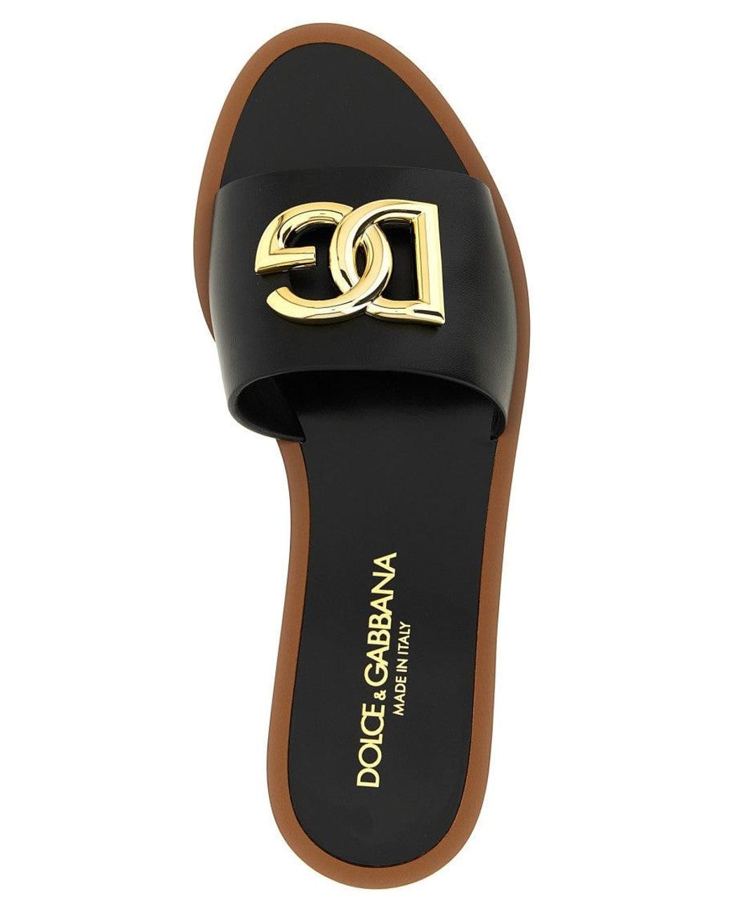 Dolce & Gabbana Black Logo Sandals