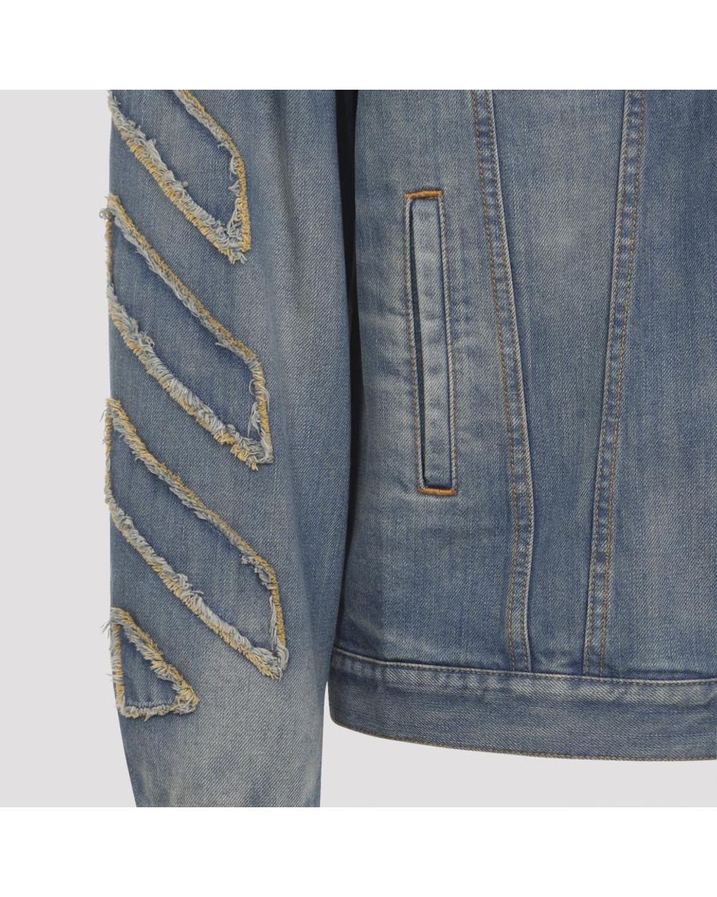 Off-White c/o Virgil Abloh Blue Patch Skate Cotton Jacket for men