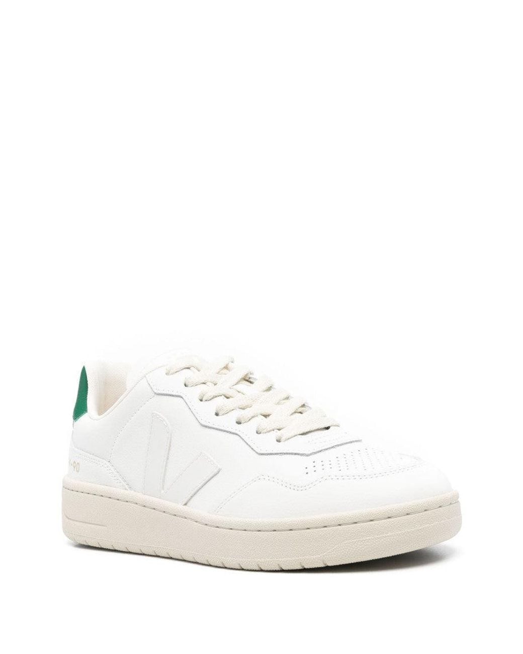 Veja White Lace Up Sneakers