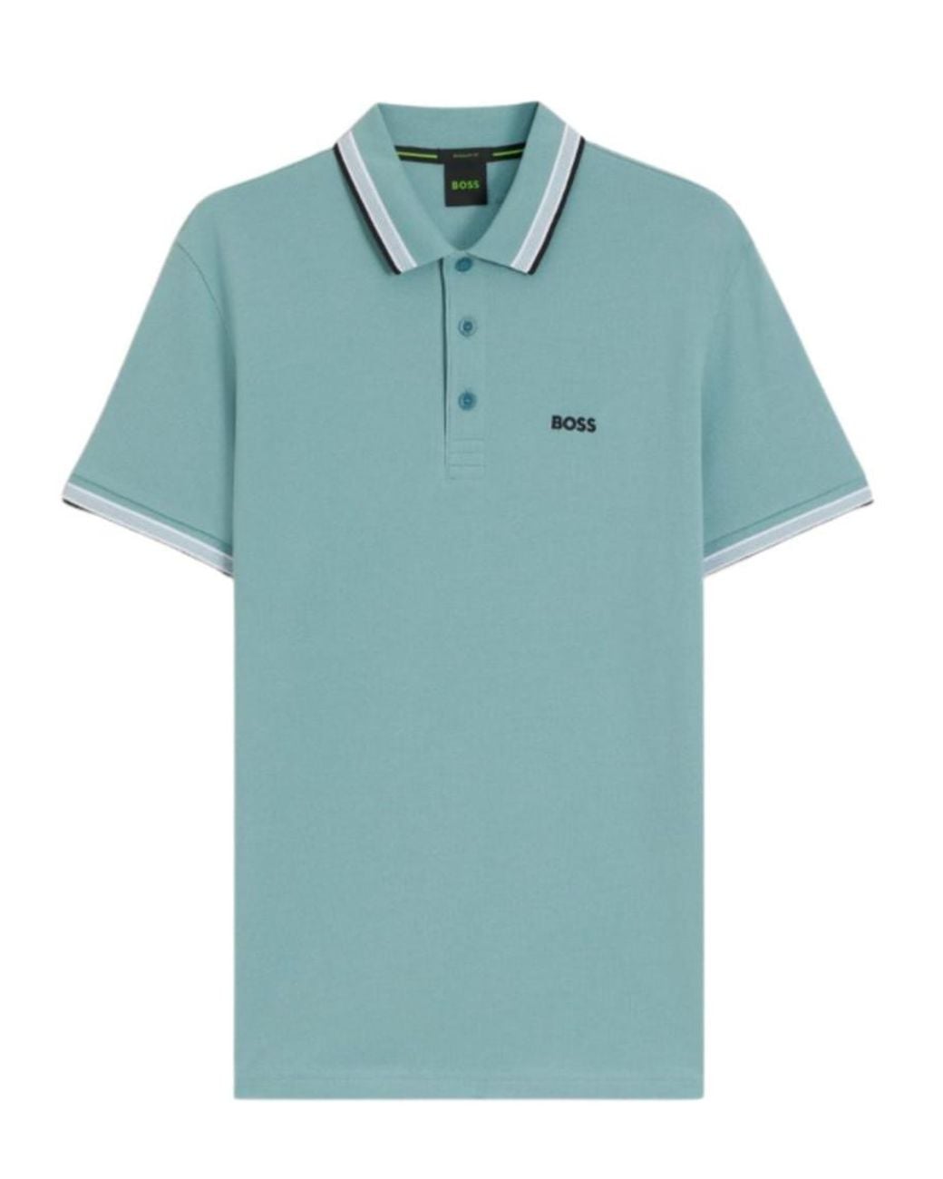 Boss Blue Solid Shirt Collar Polo for men