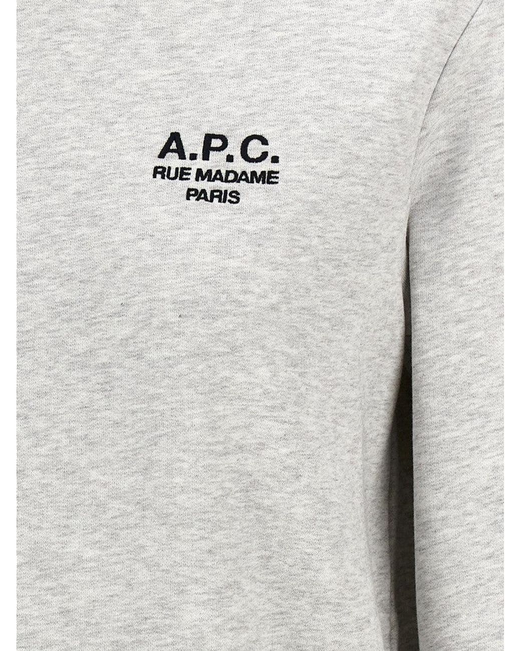 A.P.C. White Front Logo Hoodie