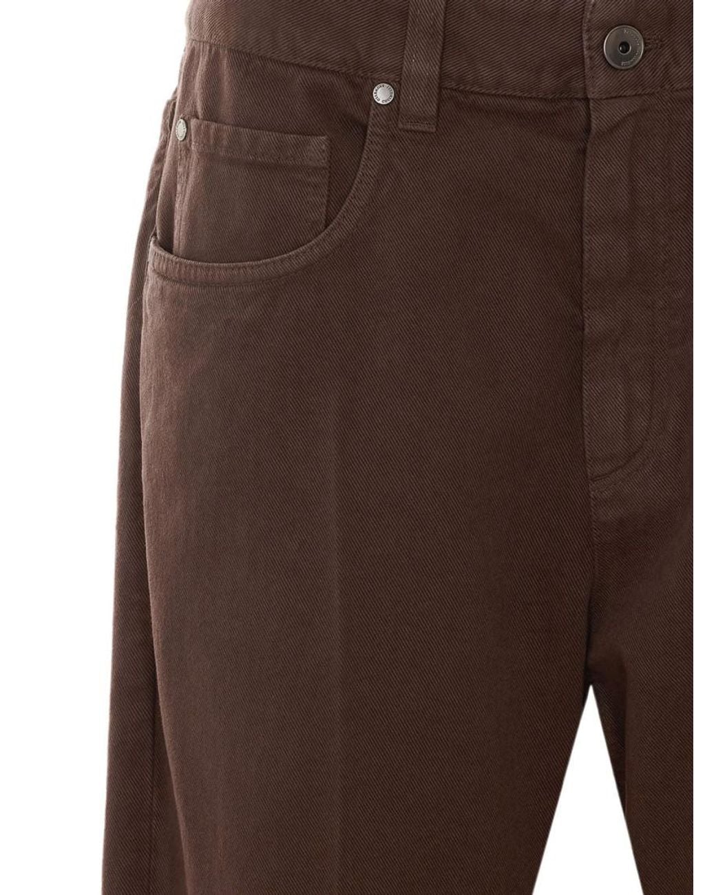 Brunello Cucinelli Brown Regular Flat Front Pant