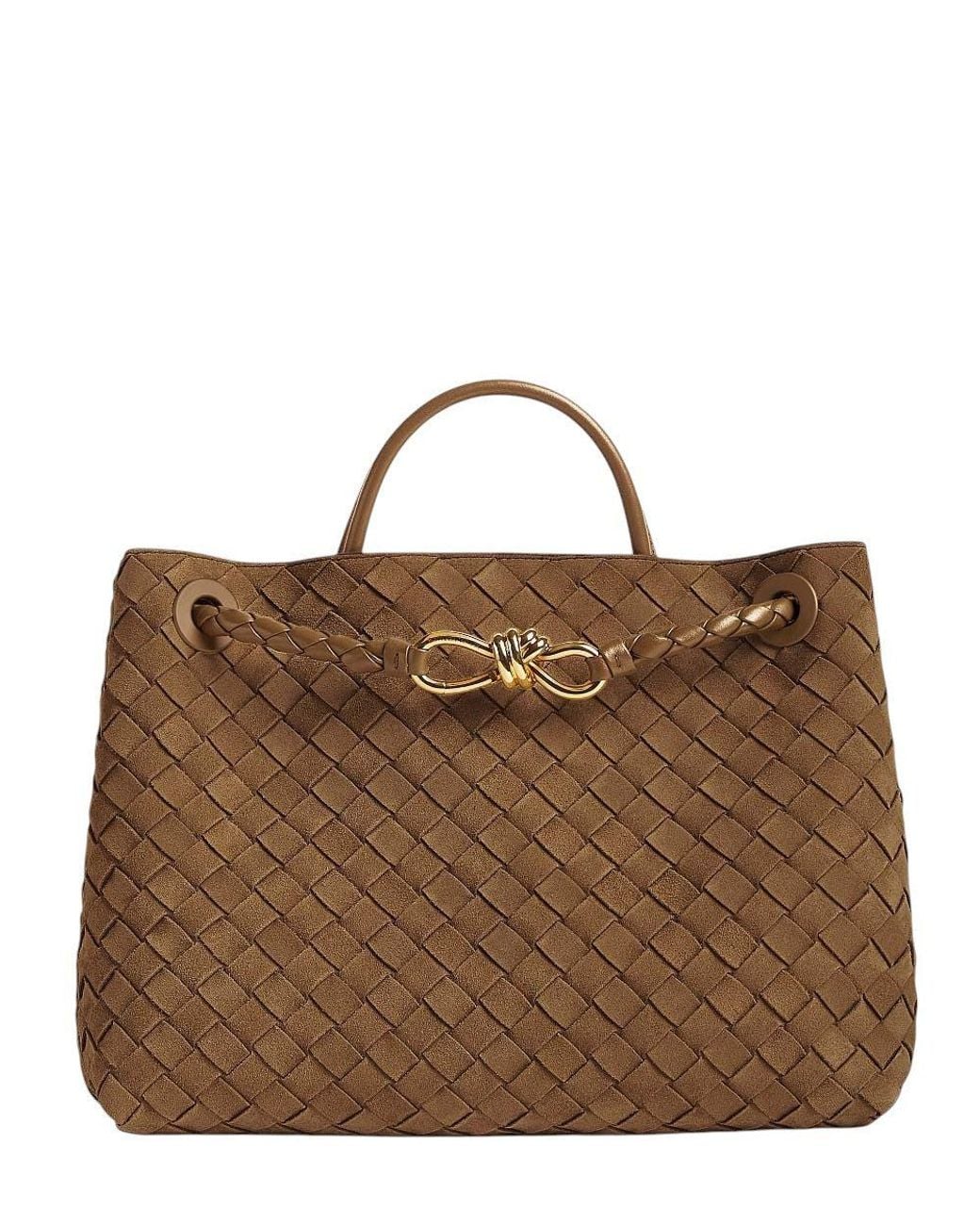 Bottega Veneta Brown Dark Andiamo Medium Satchel