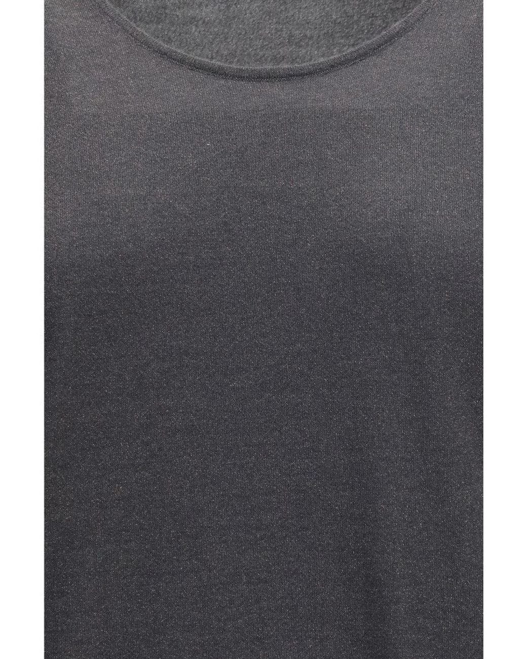 Brunello Cucinelli Gray Embellished Round Neck Top