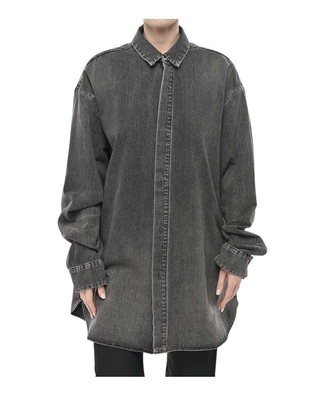 Fear Of God Gray Oversized Solid Shirt