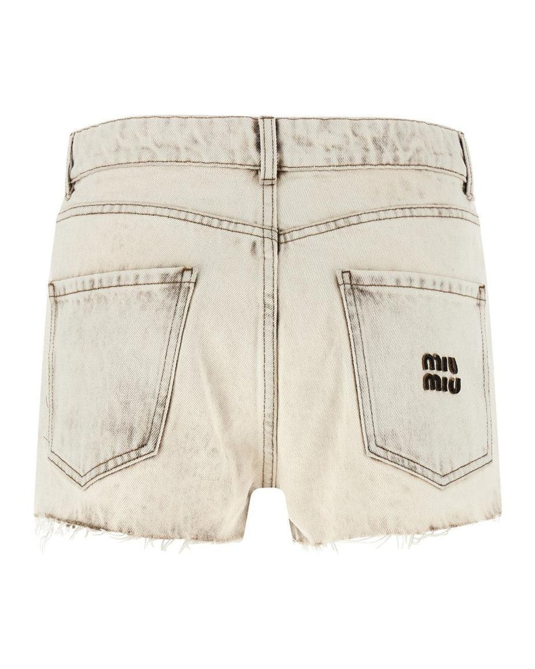 Miu Miu Natural Denim Shorts
