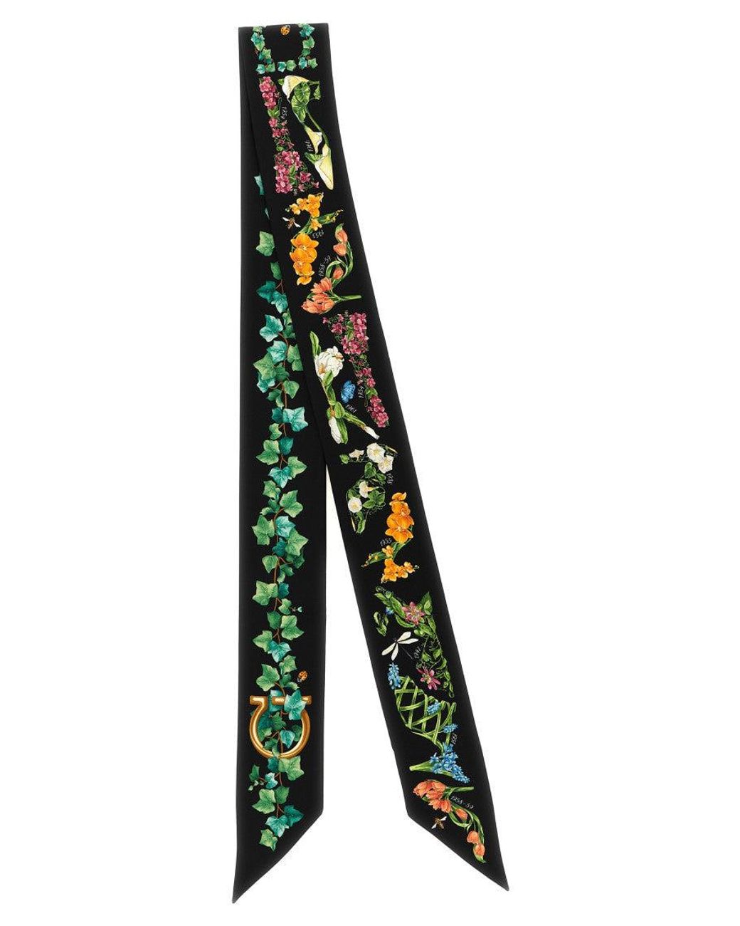 Ferragamo Green Eden Shoes Floral Scarf