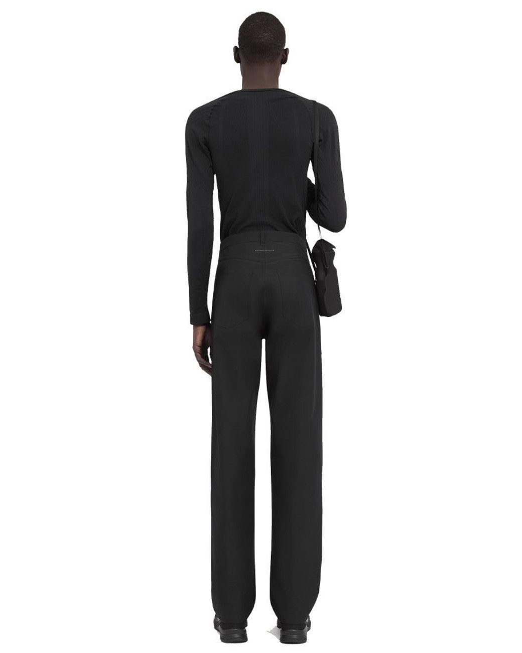 MM6 by Maison Margiela Black Logo Print Pant for men