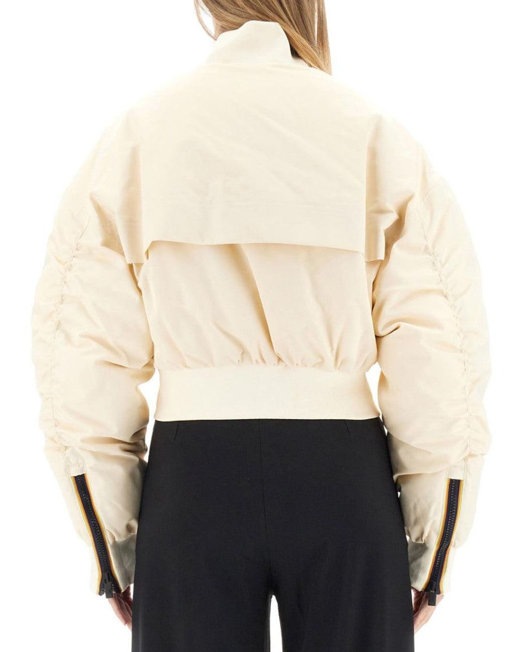 K-Way Natural Solid Mock Collar Jacket