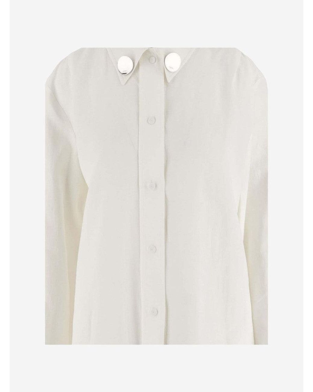 Jil Sander White Linen Chemisier Dress