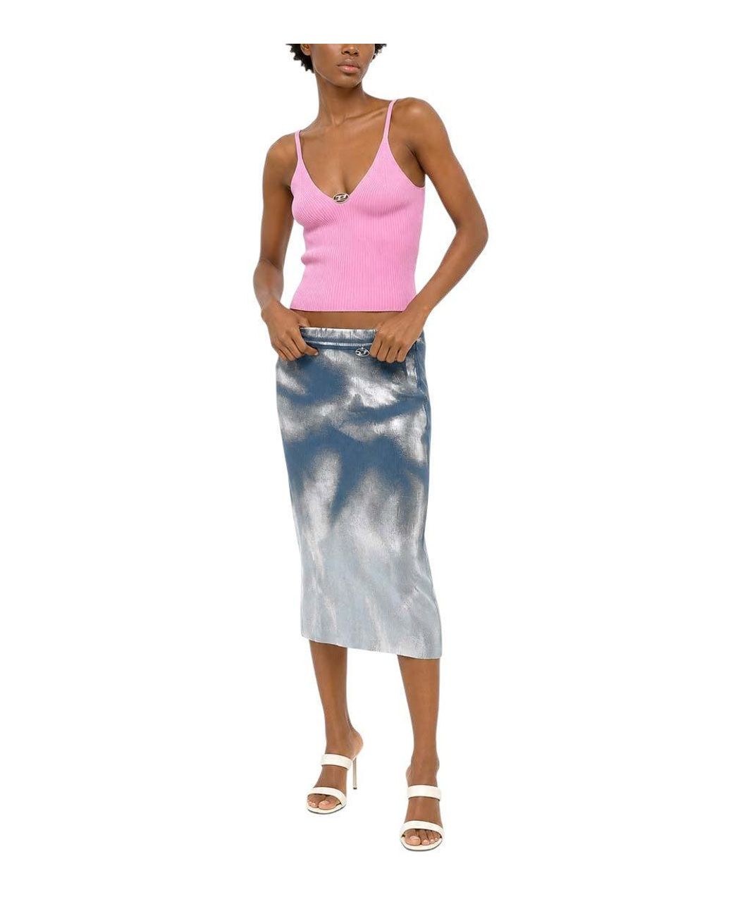 DIESEL Blue Calf Length Skirt