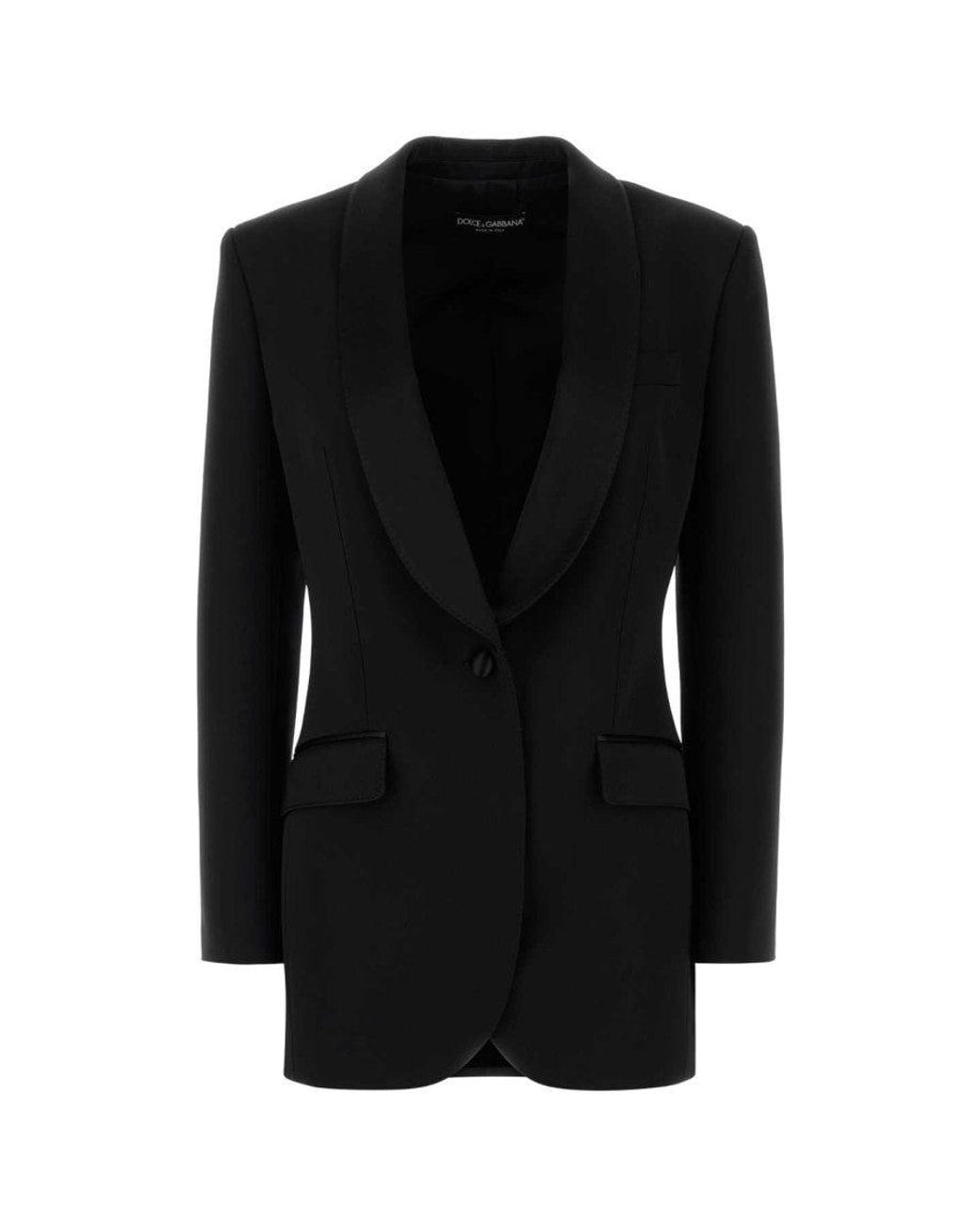 Dolce & Gabbana Black Wool Blend Blazer