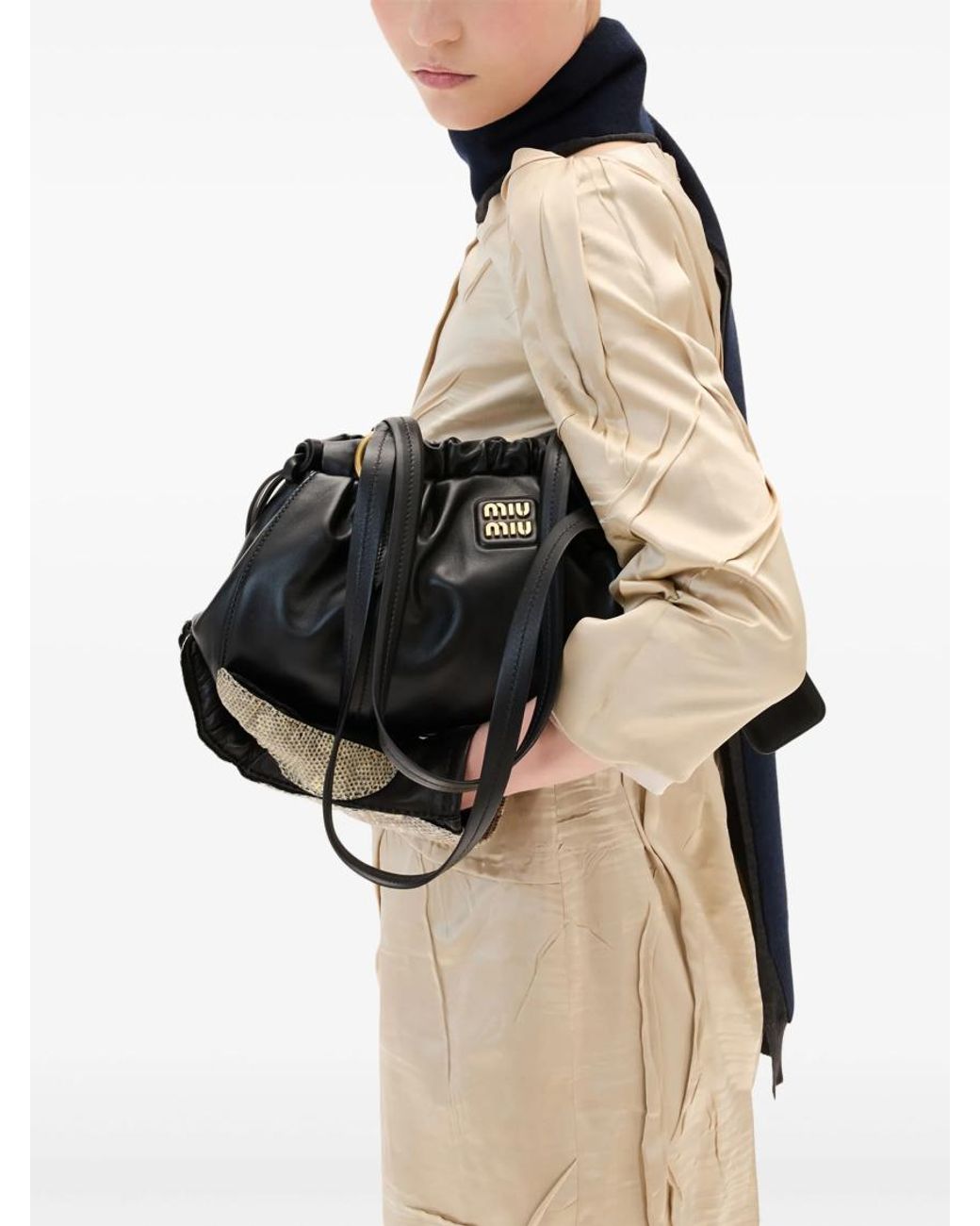 Miu Miu Natural Crêpe Satin Silk Dress