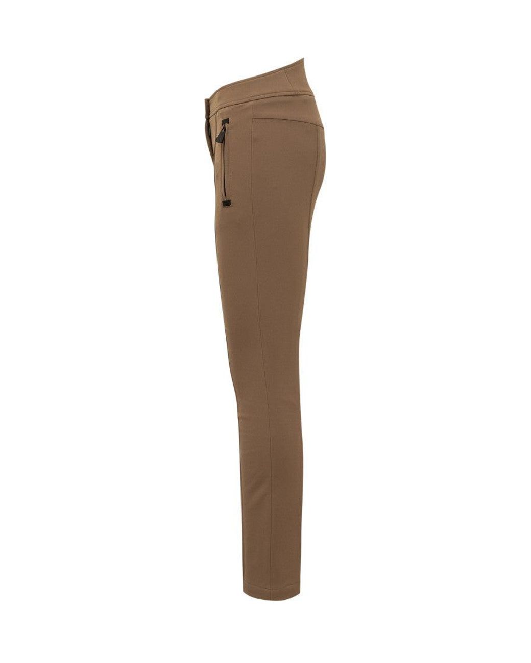 Moncler Brown Slim Flat Front Pants