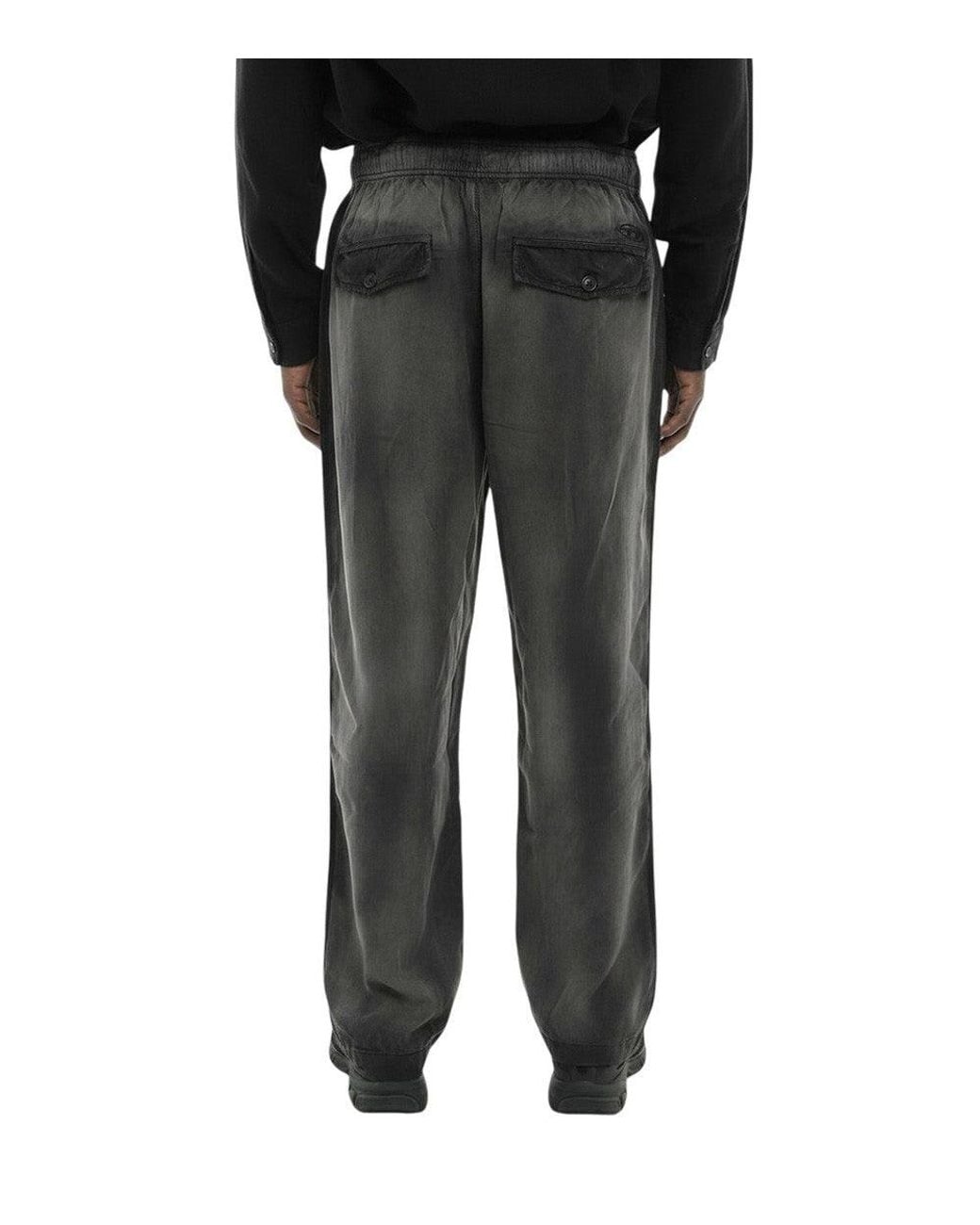 DIESEL Gray Relaxed Drawstring Pants for men