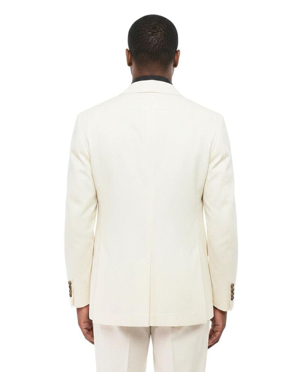 Brunello Cucinelli White Notched Lapel Blazer for men