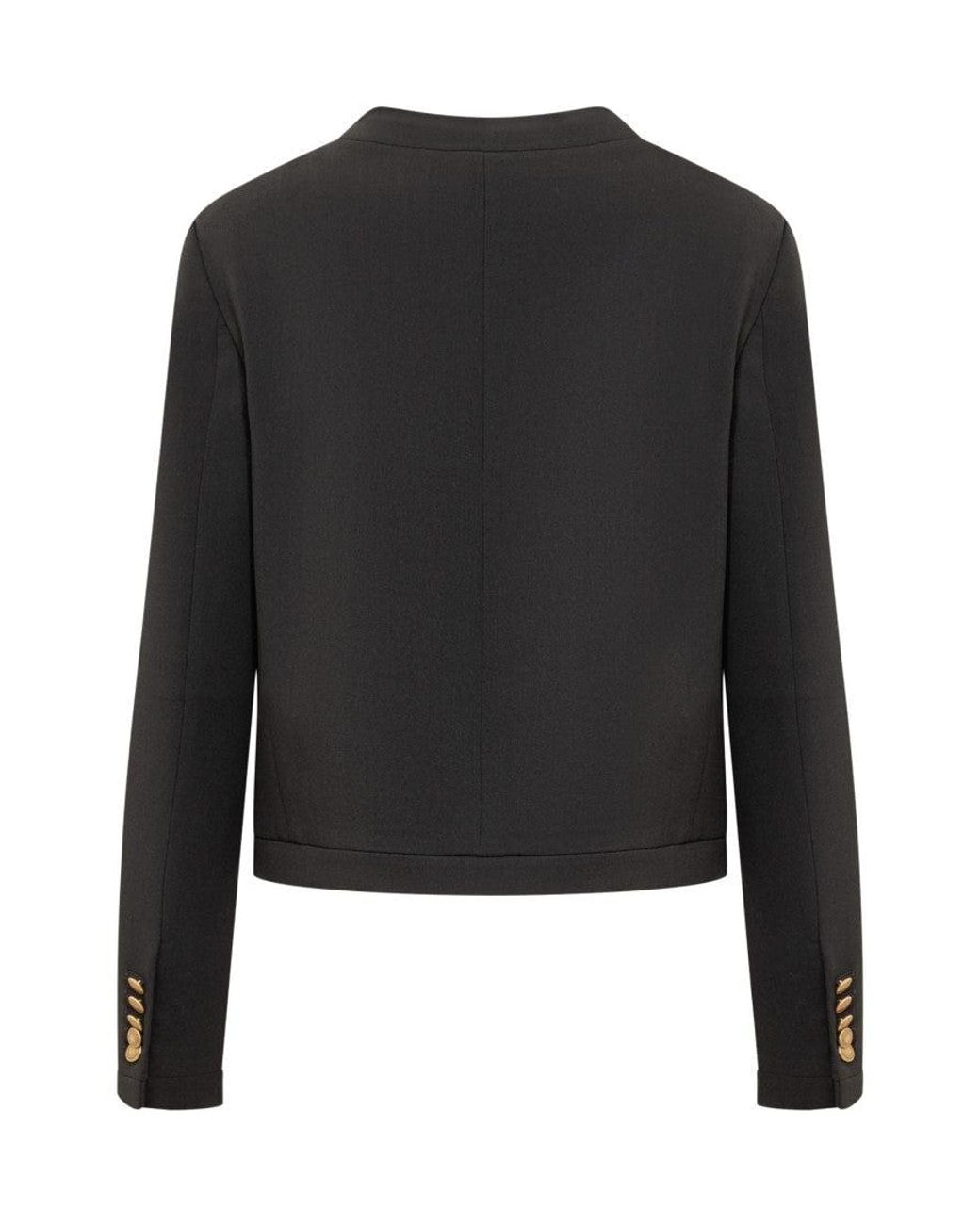 Seafarer Black Solid Crew Neck Blazer