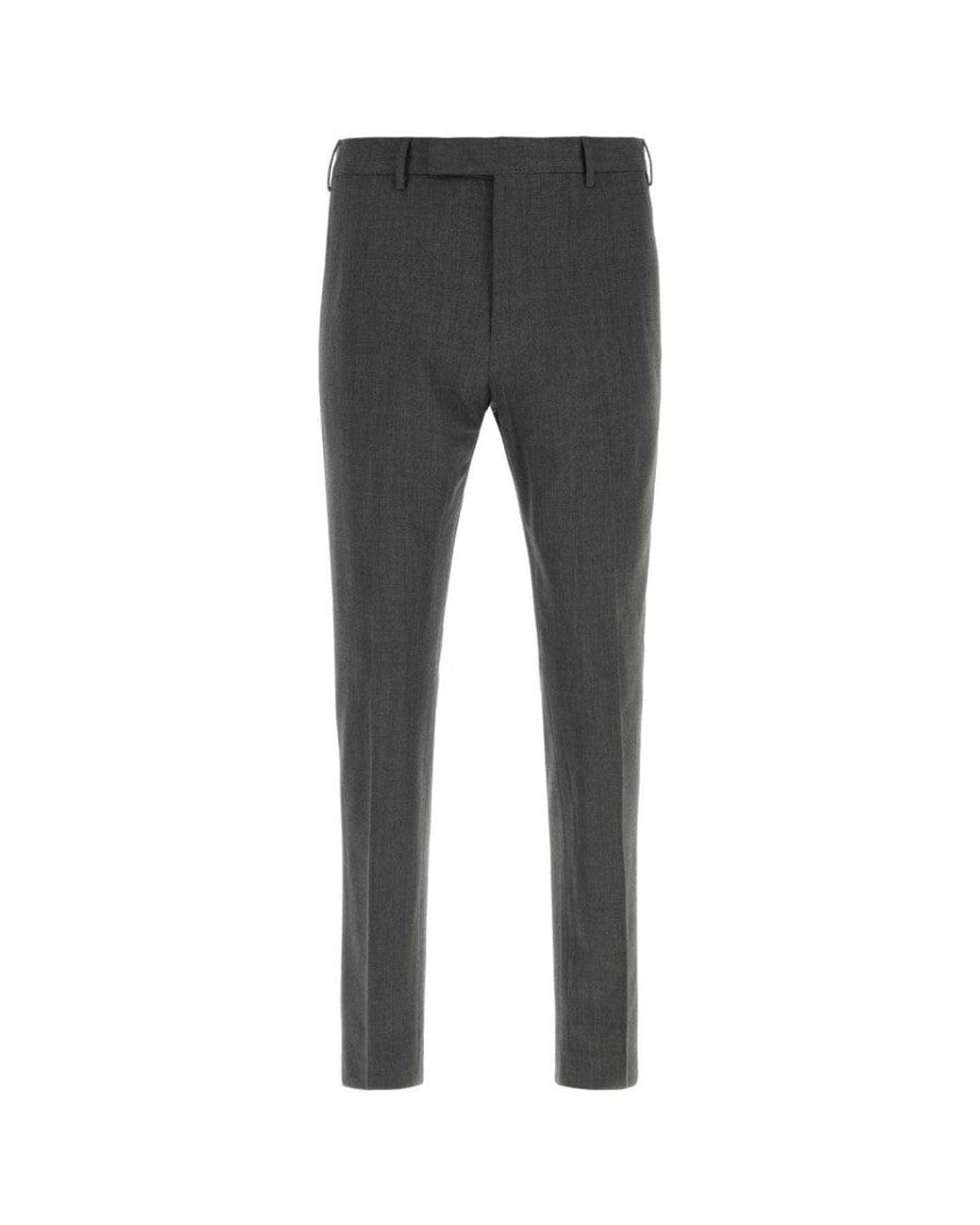 PT Torino Black Dark Slim Trousers for men