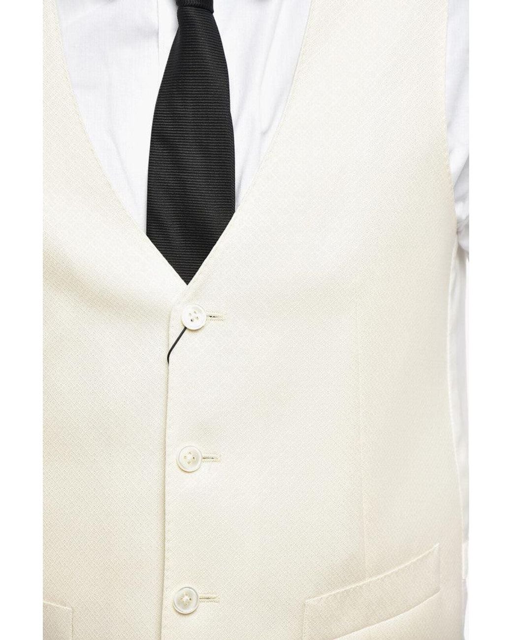 Corneliani White Off V Neck Waistcoat for men