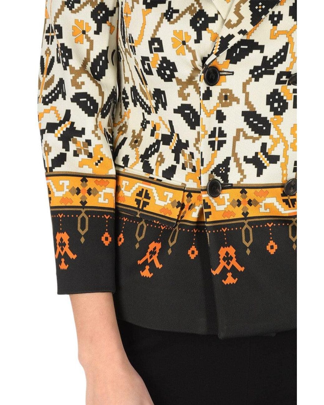 Maison Margiela Black Floral Notched Lapel Jacket