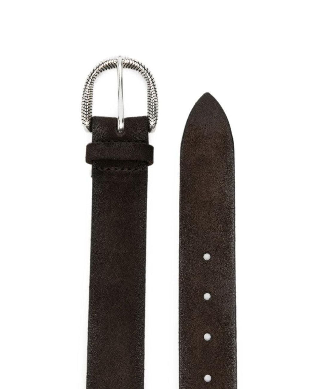 Orciani White Engraved Buckle Belt for men
