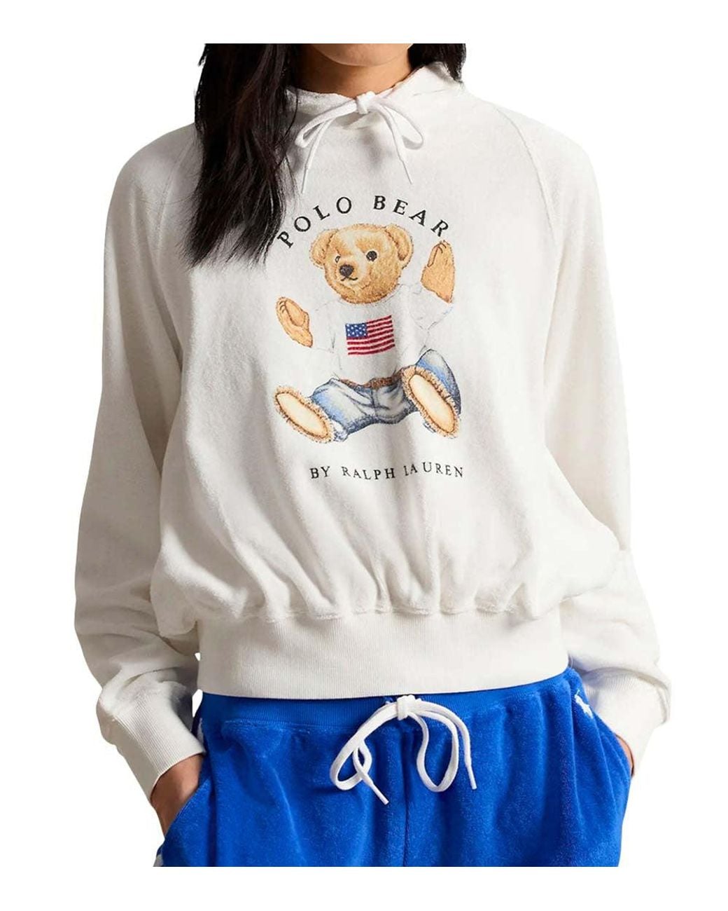 Polo Ralph Lauren White Graphic Hood Sweatshirt