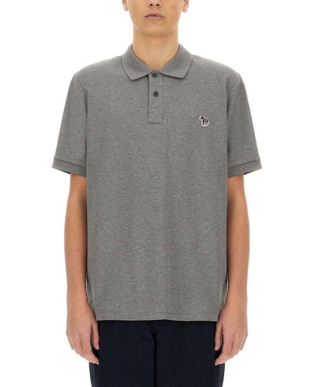 Paul Smith Gray Shirt Collar Polo for men