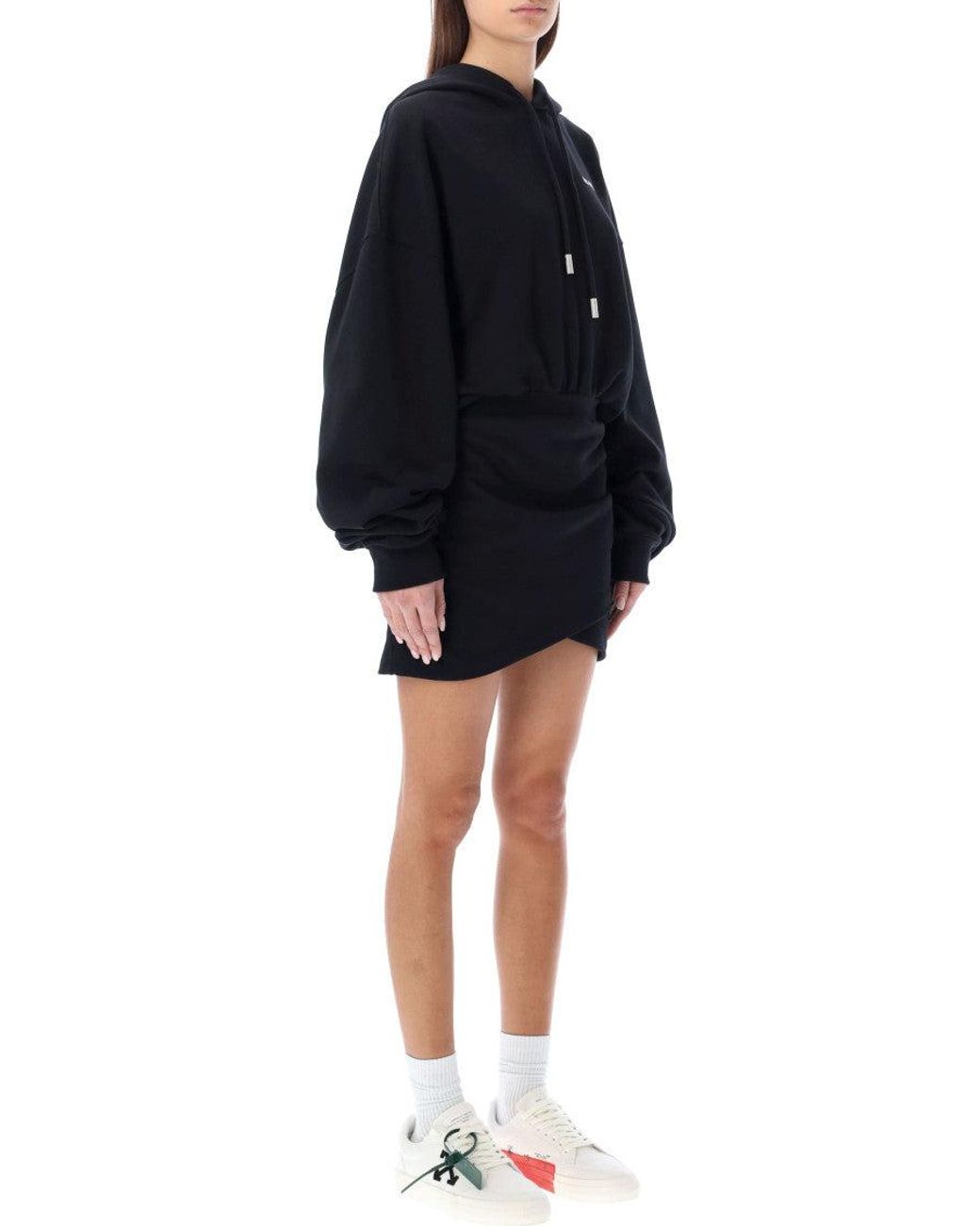 Off-White c/o Virgil Abloh Black Logo Hood Mini Dress