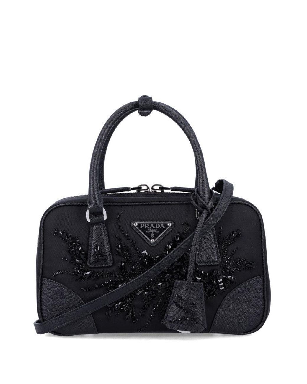 Prada Black Embroidered Detailing Mini Bag