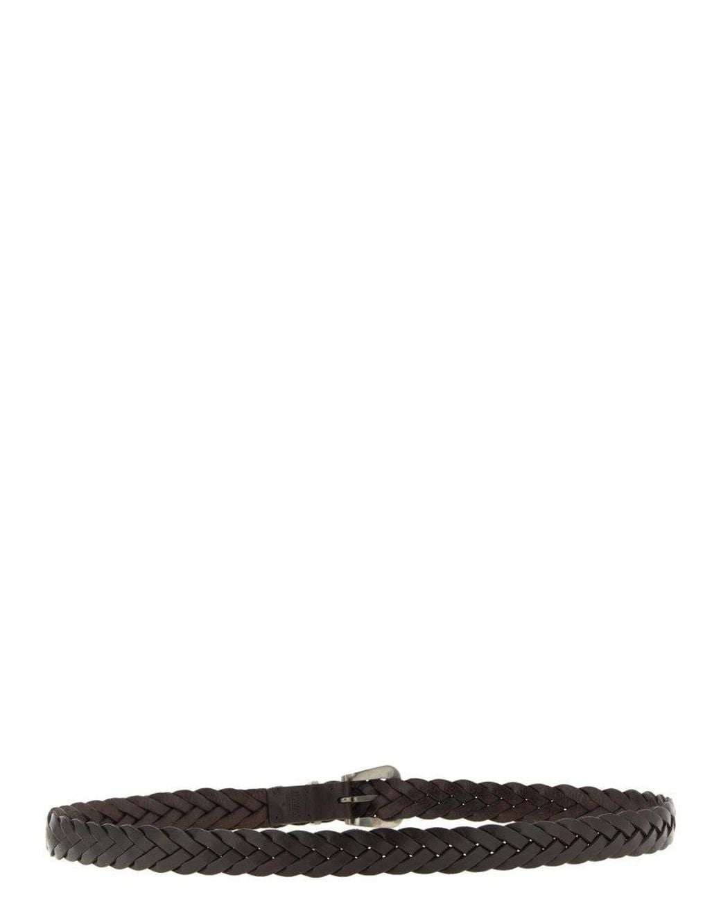 Brunello Cucinelli Black Woven Buckle Belt