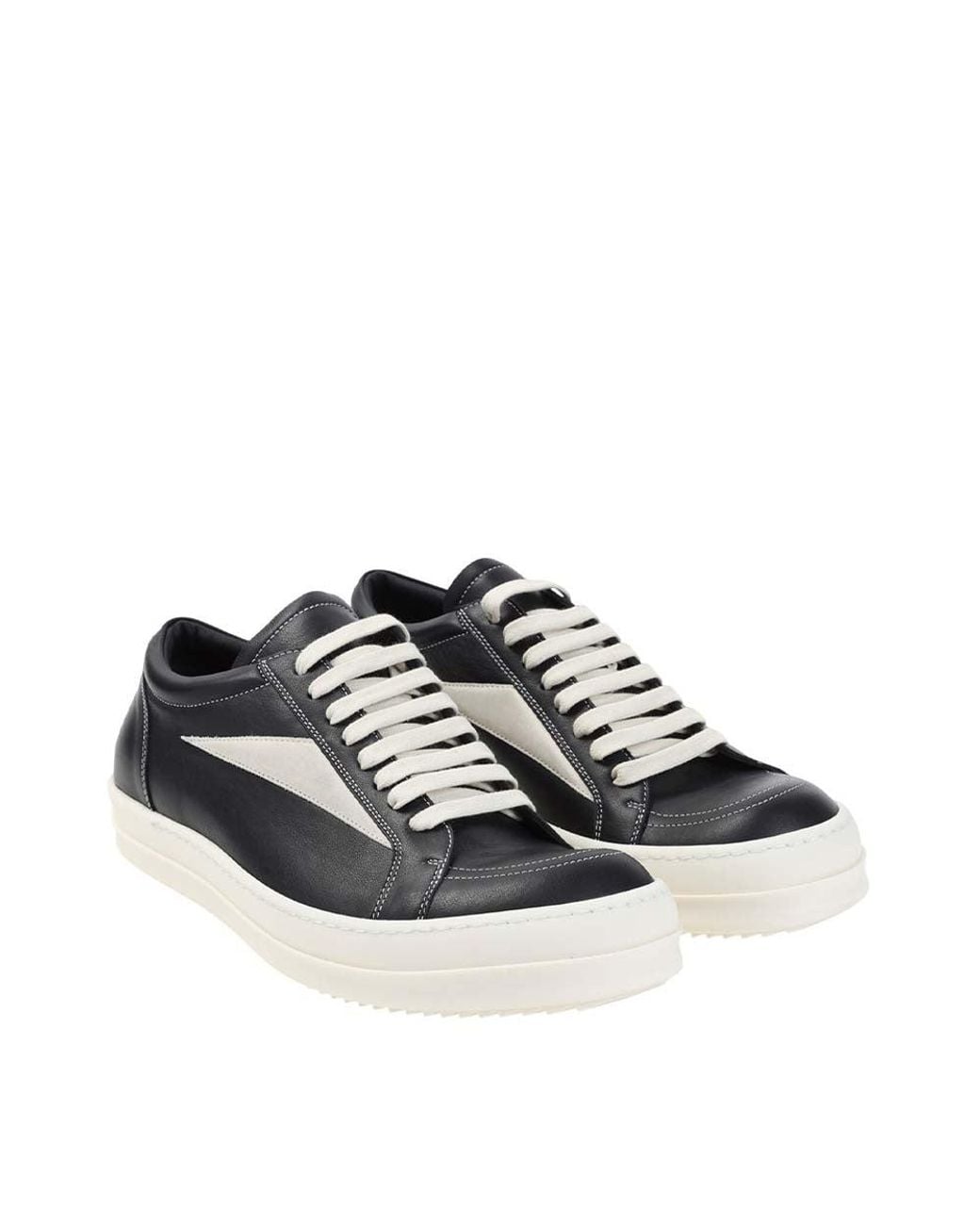 Rick Owens Black Color Block Sneakers for men