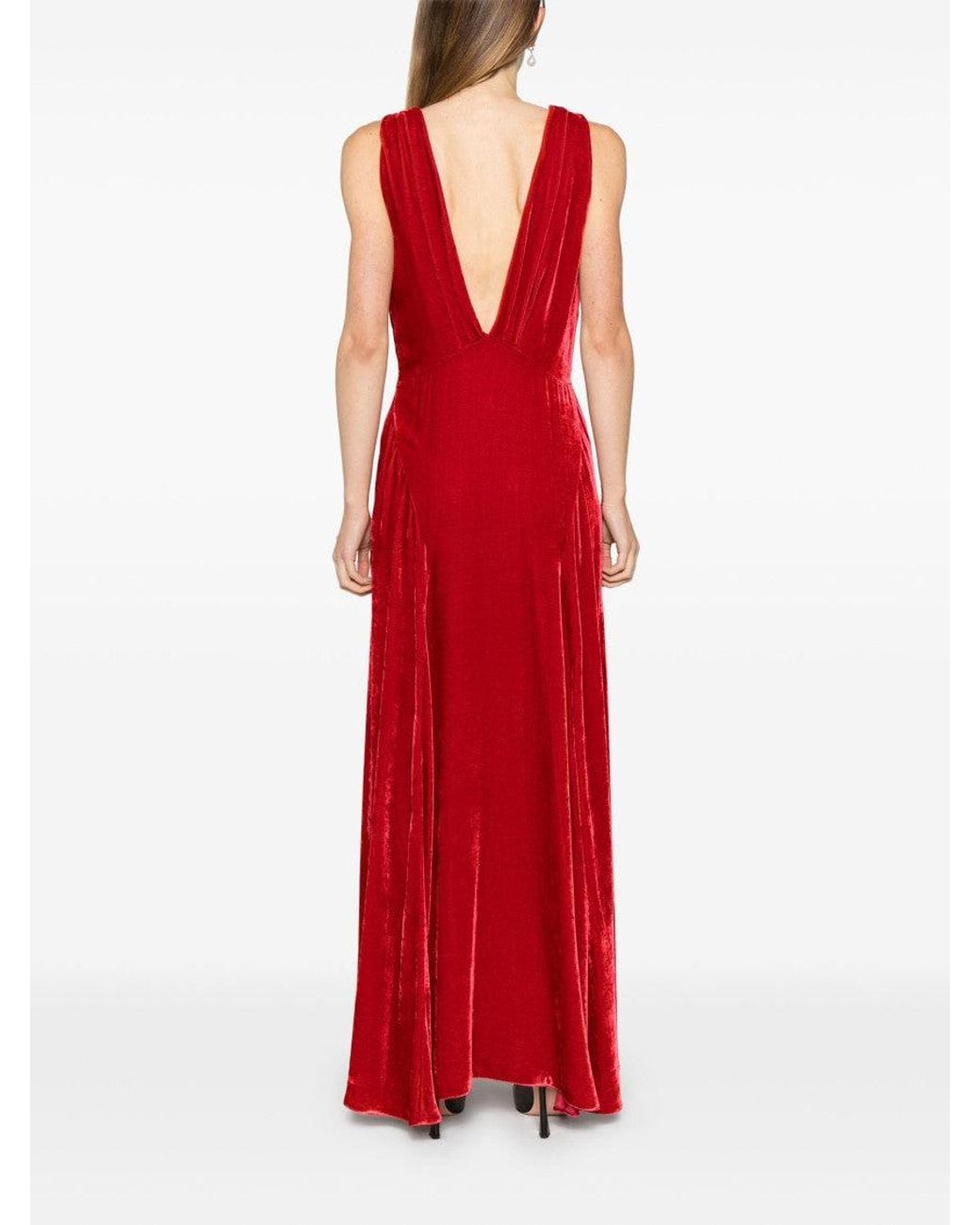 P.A.R.O.S.H. Red Relur Maxi Dress