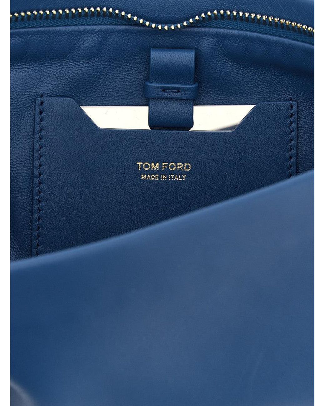 Tom Ford Blue Nappa Leather Bangle Clutch