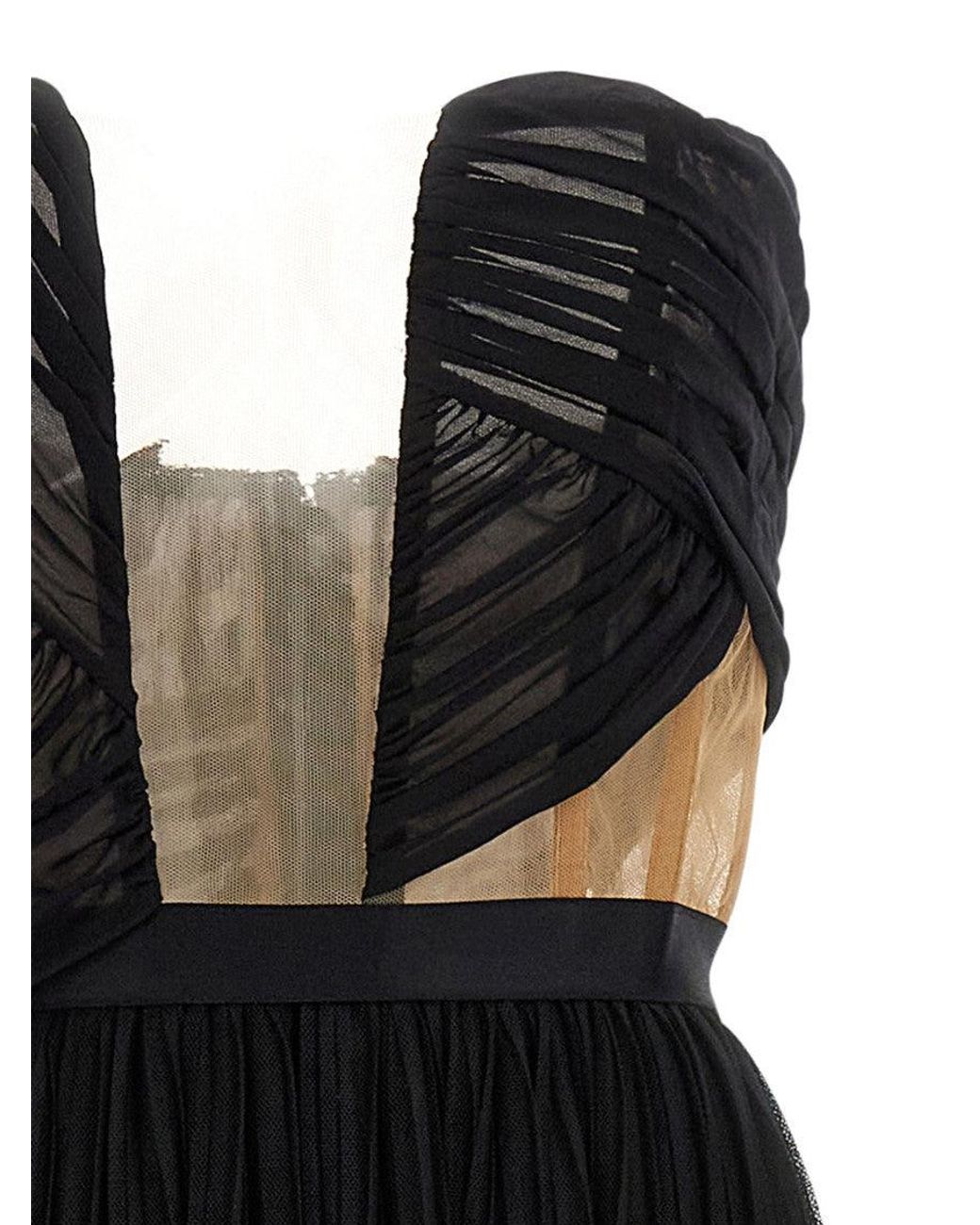 Nensi Dojaka Black 'Corsetto Draped Gown' Dress