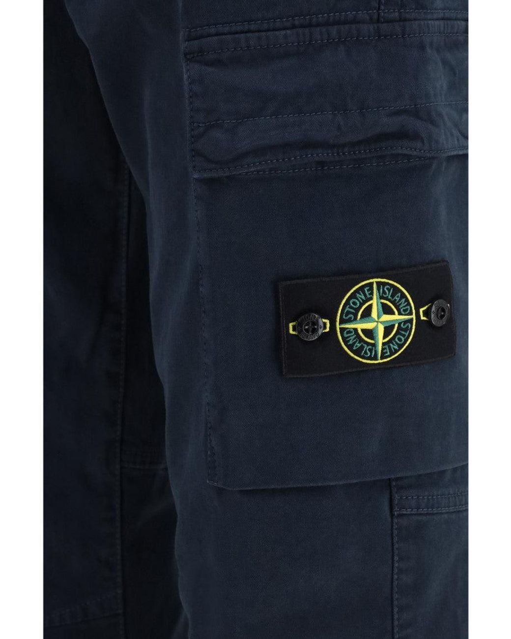 Stone Island Blue Tapered Cargo Pants for men