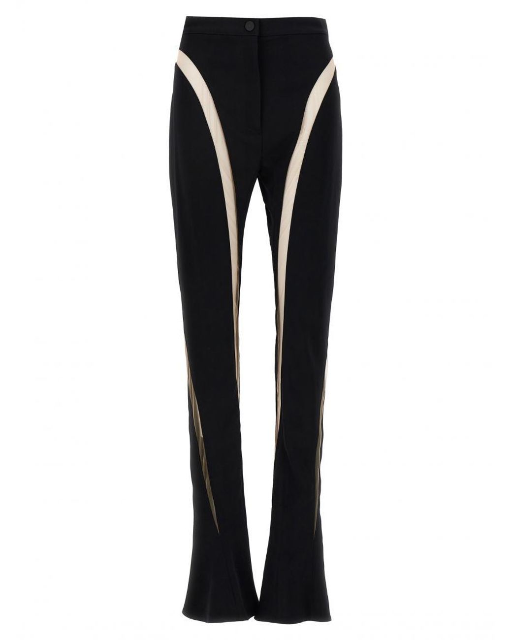 Mugler Black Mesh Insert Leggings
