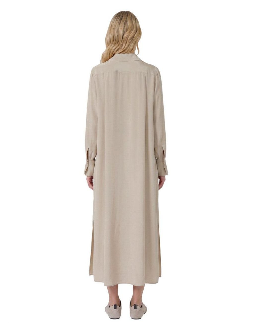 Max Mara Natural Shirt Collar Midi Dress
